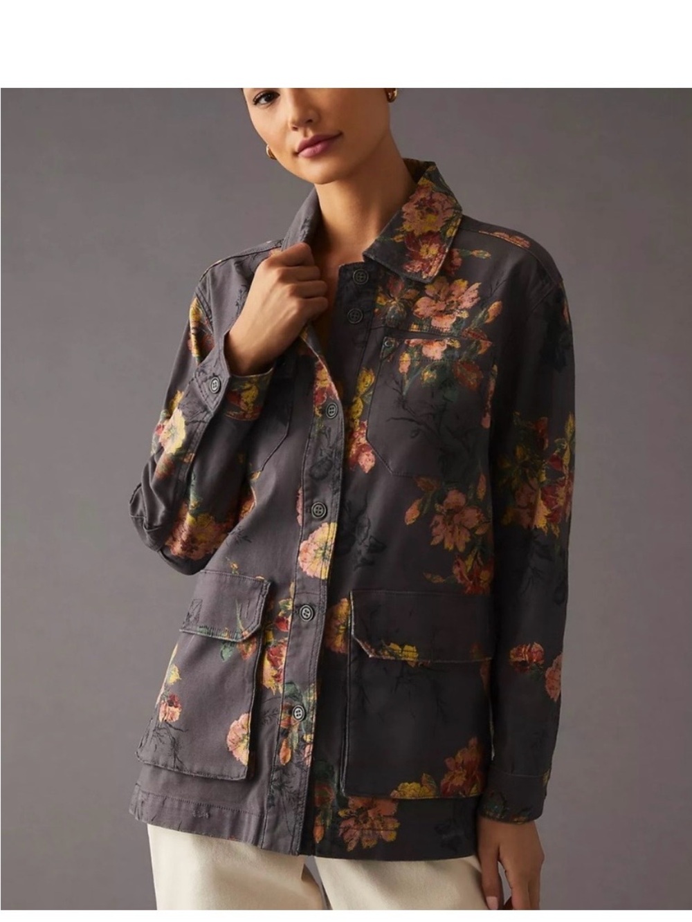 Pilcro Floral Utility Jacket